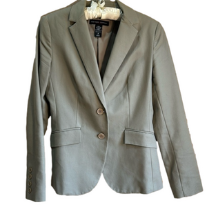 NY&Co Classic Khaki Jacket - Looks classy at work with JEANS! Cotton Spandex
